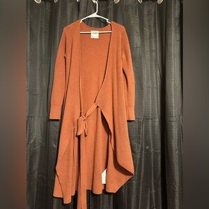 Never Worn Abercrombie and Fitch Burnt Orange Tie Long Cardigan
